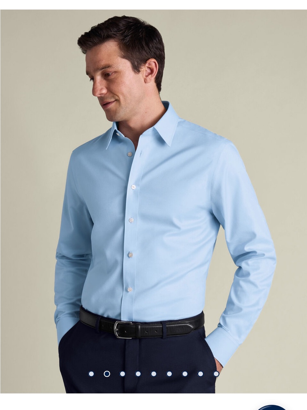 NWOT Charles Tyrwhitt Light Blue Dress Shirt - Spread Collar